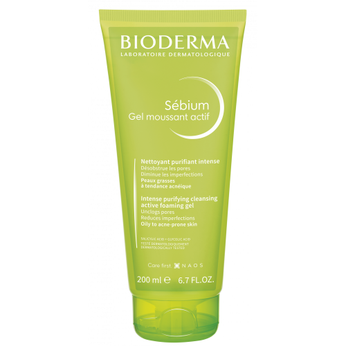 Bioderma Sebium Gel Moussant Actif Αφρίζον Gel Ενεργού Καθαρισμού για Λιπαρή Επιδερμίδα 200ml